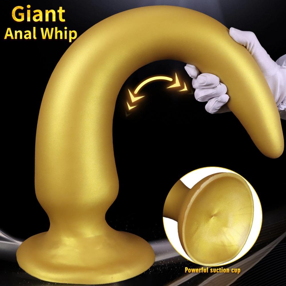 Extra Long Silicone Anal Plug with Large Tail - Safe Comfortable Adult Masturbation Massage Sex Toy