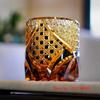 Japanese Black Warrior Crystal Glass Armor Edo Kiriko Whiskey Wine Glasses Hand Engraved Amber Whisky Cup Brandy Rock Snifter