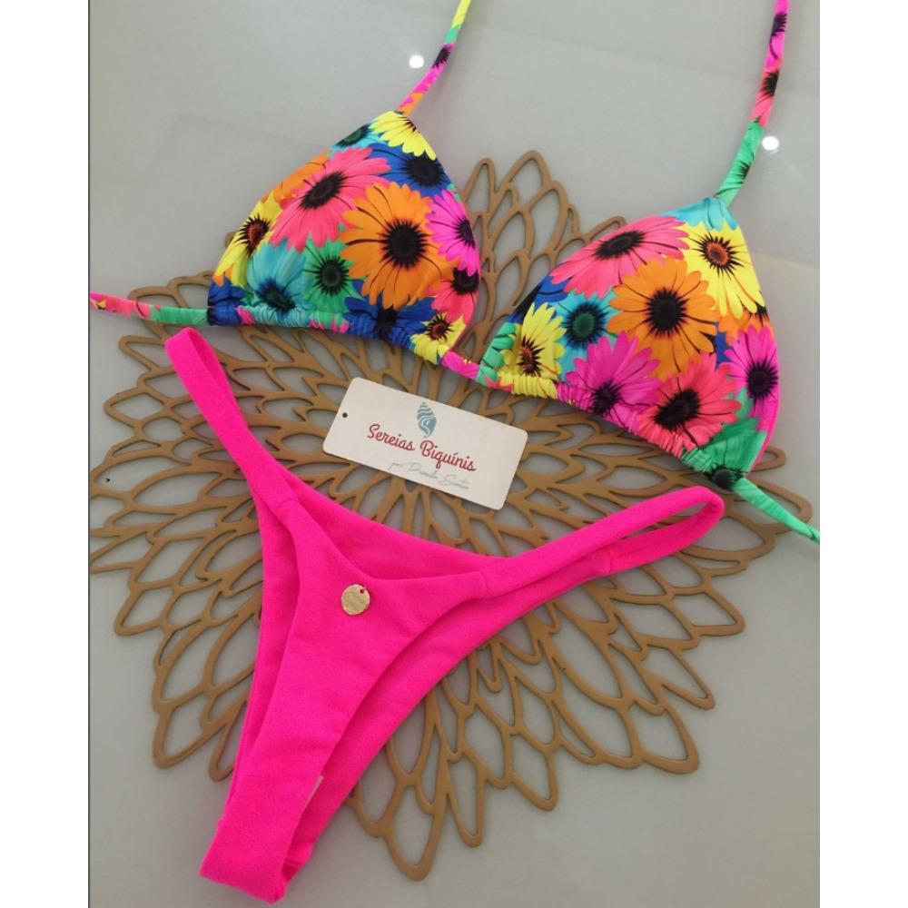 European and American Swimwear Women's Lace-up Neck Triangle Cup Beach Sexy Swimsuit Hot Spring Bikini