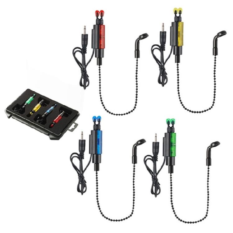 4Pcs Swingers Indicators Sensitive Fishing Alarm Fishing Rod Alarm Swingers Chain Fishing Hangers Bobbins Bites Alarm