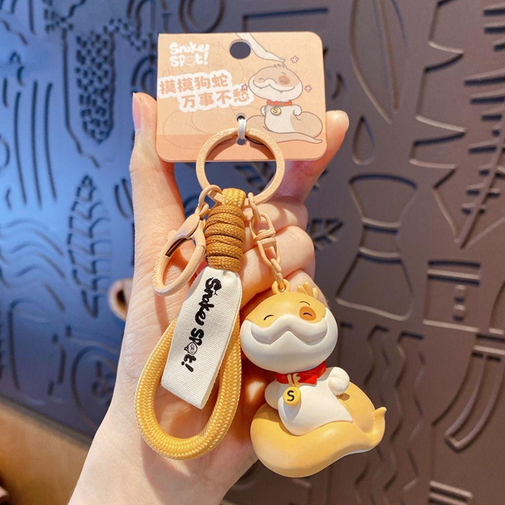 Blessing Cartoon Snake Keychain Puppy New Year Key Ring Cute Snake Year Keychain  Bag Pendant
