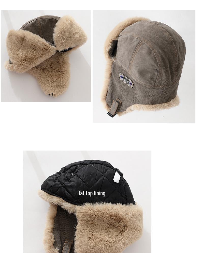 Lei Feng Stil Wintermütze - Unisex, Winddicht, Dicke Ohrenschützer für Radfahren & Kaltes Wetter, Geeignet für Großen Kopfumfang