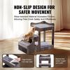Haustier-Etagenbett mit Treppe Hund/Katze Fensterplatz mit Stauraum Innen Grau