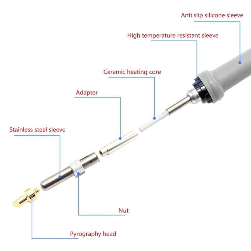 Fine Wood Burning Pen Head Adapters Carving Tip Converters for Hobbyists and Artists Electronics Repair Jewelry Making