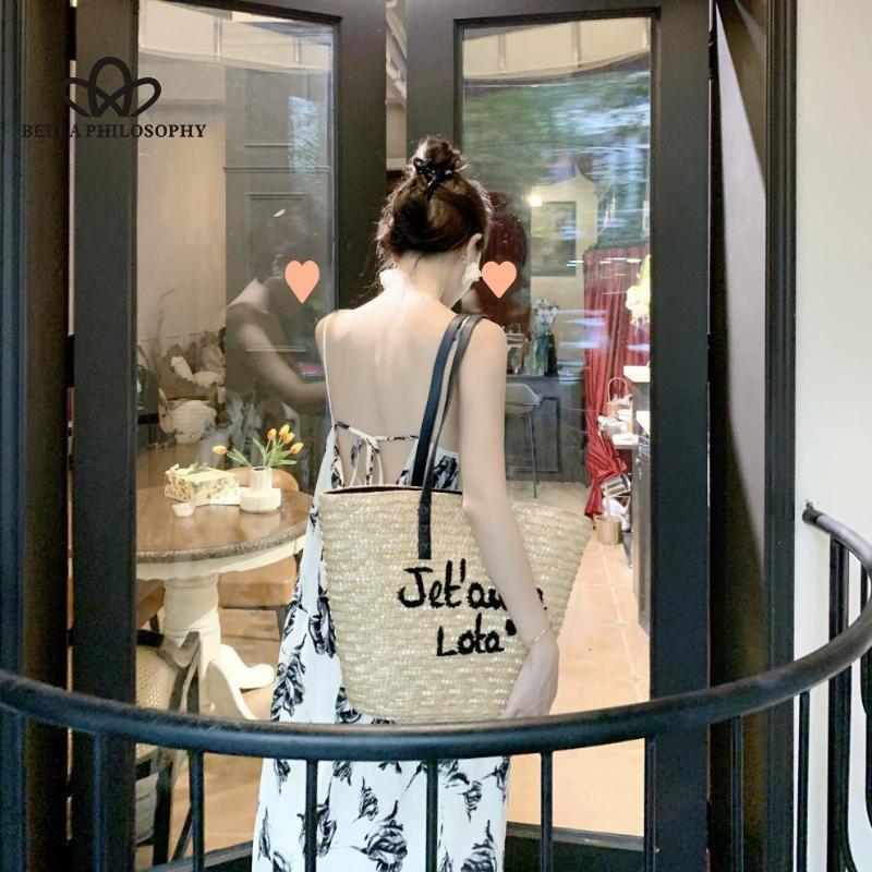 Rochie cu bretele fără spate în stil francez, fără mâneci, în stil Hepburn, de vară, ocazională, rochie midi