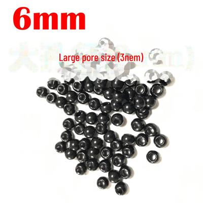 6mm Black Imitation Obsidian & Agate Glass Beads, Large Hole, Round Loose Beads for DIY Jewelry