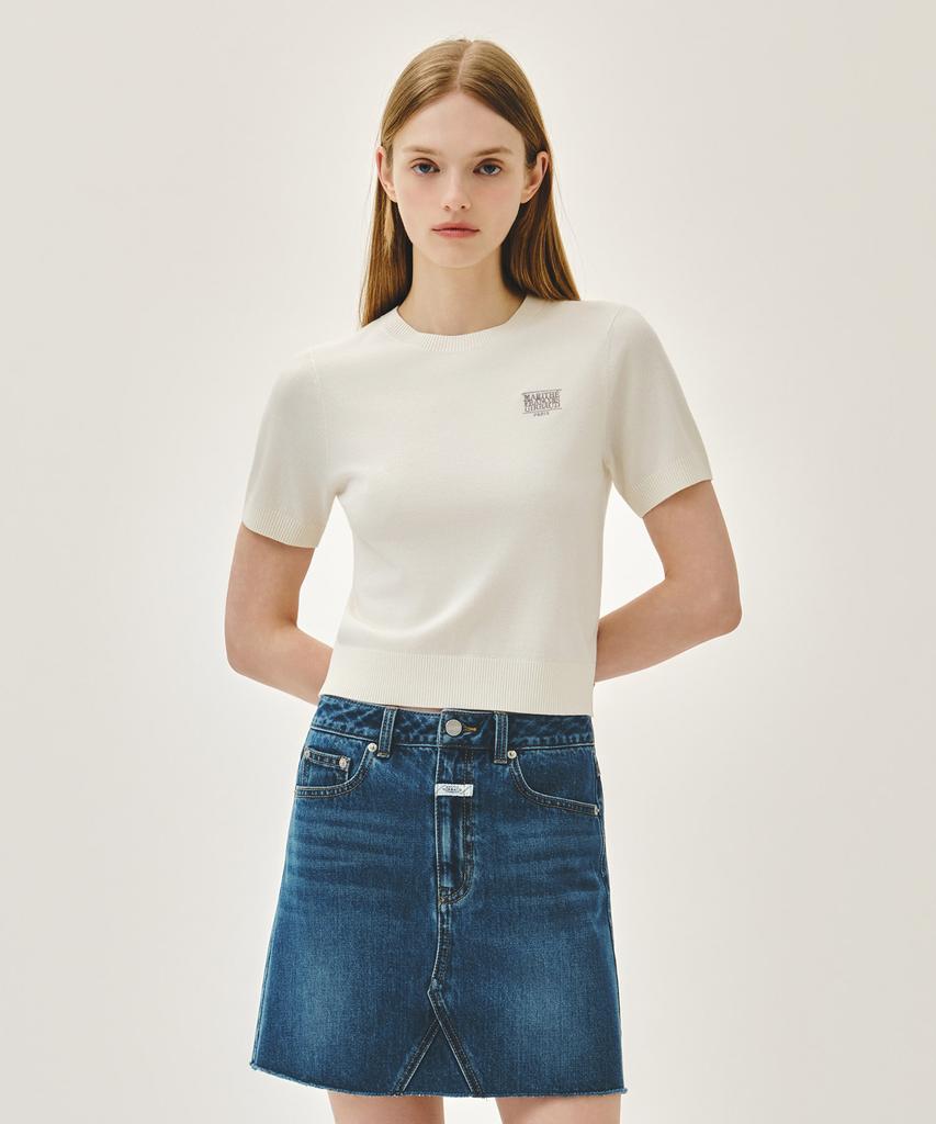 Malittepeulangsowajeobeo W Small Classic Logo Half Knit Pullover Ivory