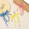 Stylish Candy Color Braided Bowknot Keyring Nylon Weaving Rope Keychain Phone Accessories for Student and Trendsetters