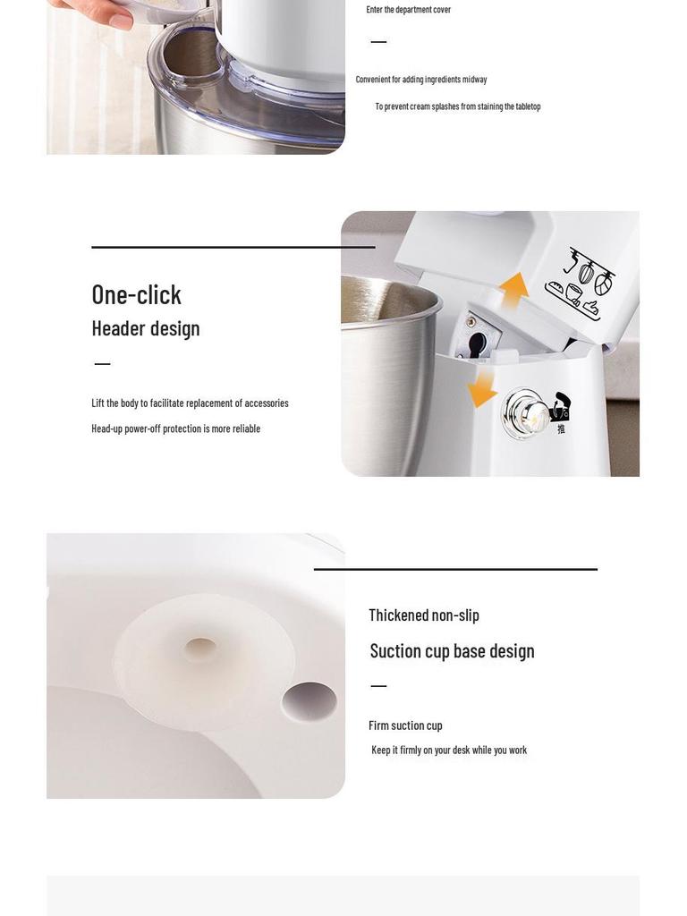 ZuanChu Multi-Functional Home Chef Mixer: Electric Dough Kneader, Egg Beater, Cream Blender
