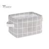 Nursery Toy Bin Cotton And Linen Storage with Handles, Foldable Waterproof Desktop Bins Organizer, Space Saving Basket for Makeup Book Baby