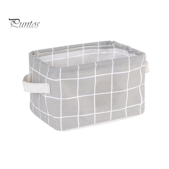 Nursery Toy Bin Cotton And Linen Storage with Handles, Foldable Waterproof Desktop Bins Organizer, Space Saving Basket for Makeup Book Baby
