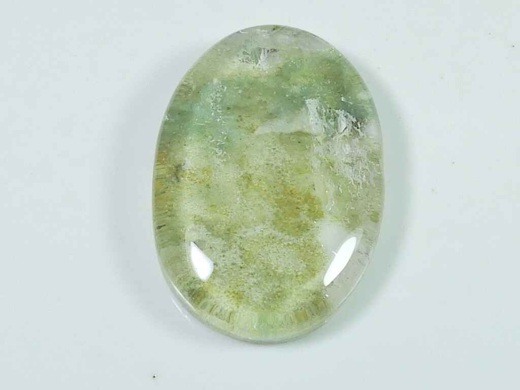 77Cts. Lodolite Garden Quartz Oval Crystal Cabochon Loose Gemstone 26X38X7MM SK-3371