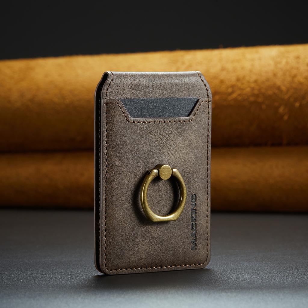 EUCAGR RFID Shielded,Magnetic Card Case for All Magsafe Functions Phone Case Card Holder Wallet Luxury PU Leather for Phone Case