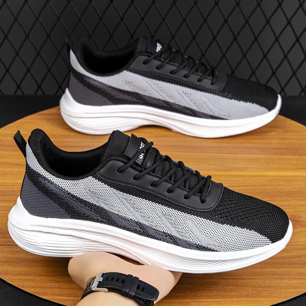 

Men s shoes summer breathable large size fly-woven shoes lace-up running mesh casual shoes lightweight versatile sports shoes men 39
