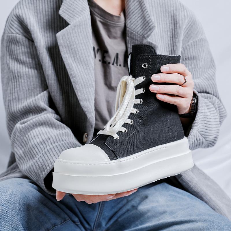 High-top Shoes Men's Niche Board Shoes New American Trend Thick-soled Cool Street Couple High-top Board Shoes 18459-R