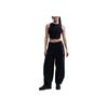 Nike Sportswear Phoenix Fleece Solid Color Mid Waist Fashion Versatile Fleece Tapered Casual Pants Women Bottoms Black Sail-White HJ0899-010