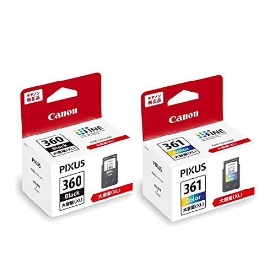 

Місткість картриджа CANON FINE, 3 шт. [Оригінальний продукт] BC-360XL (великий чорний) + BC-361XL (великі кольори) чорний