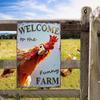 Vintage Farmhouse Welcome Sign Funny Chicken Design Rustic Metal Tin Poster 8x12