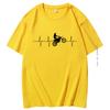 Funny Heartbeat Racer Print Cotton Tshirt Fashion Harajuku Graphic T Shirts Summer Streetwear Mens Short Sleeve Tshirt