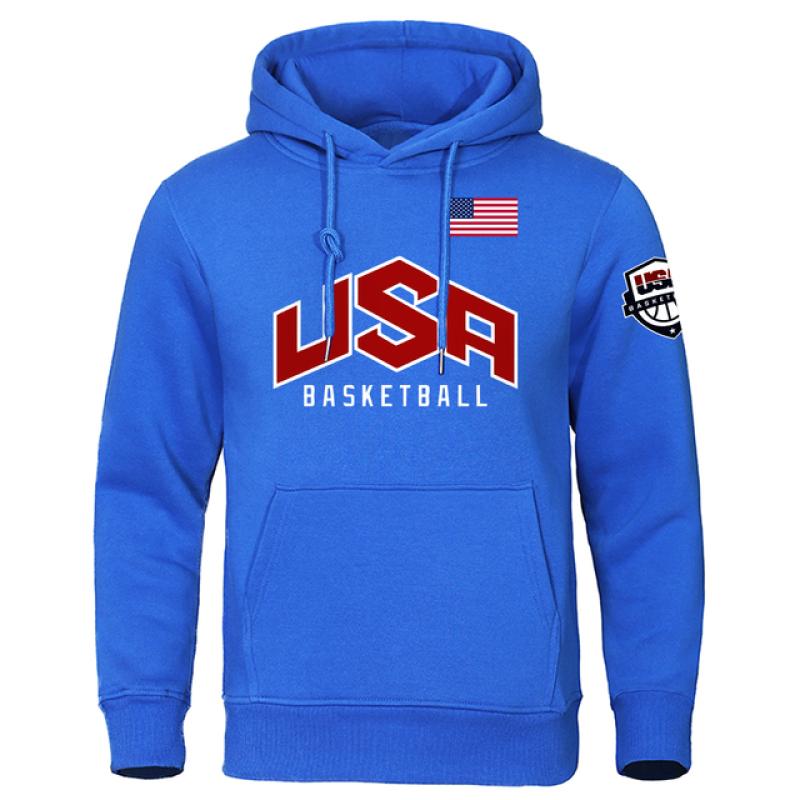 USA Basketbalista Sportovní mikina s potiskem Pánské zateplené fleece s plným rukávem Pohodlné oblečení Podzimní móda Pouliční mikiny Muž