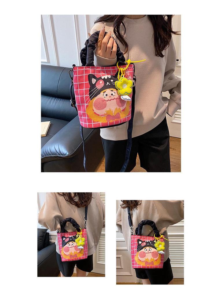 Damen Graffiti Illustration Schultertasche - Lustiges & Frisches Crossbody Bucket Design