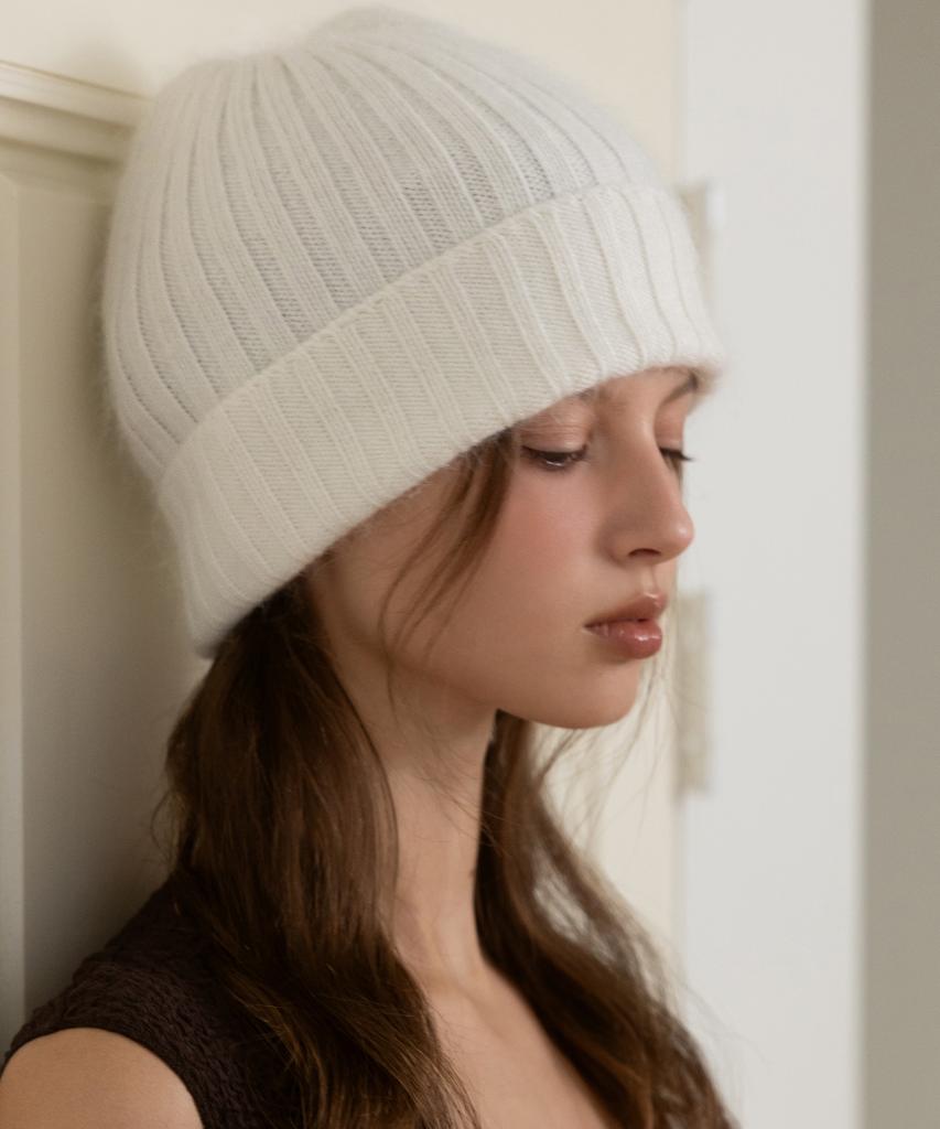 Tatiana Rabbit Fur Blend Ribbed Beanie Ht8211 3 Colors