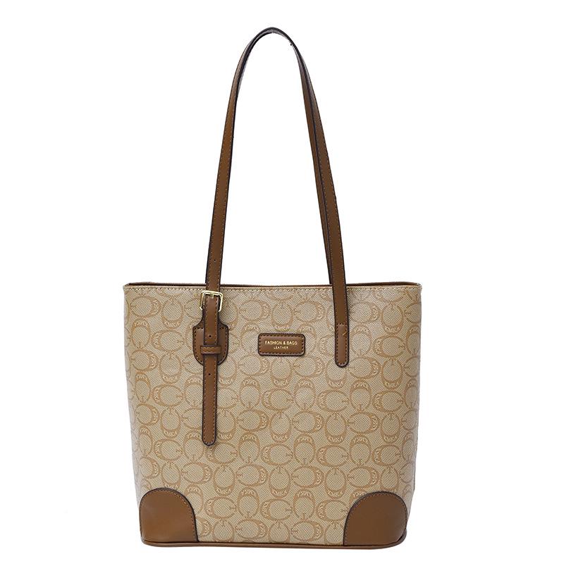 Retro Flower Print Large Capacity Tote Bag - High-End Fashion Handbag for Students