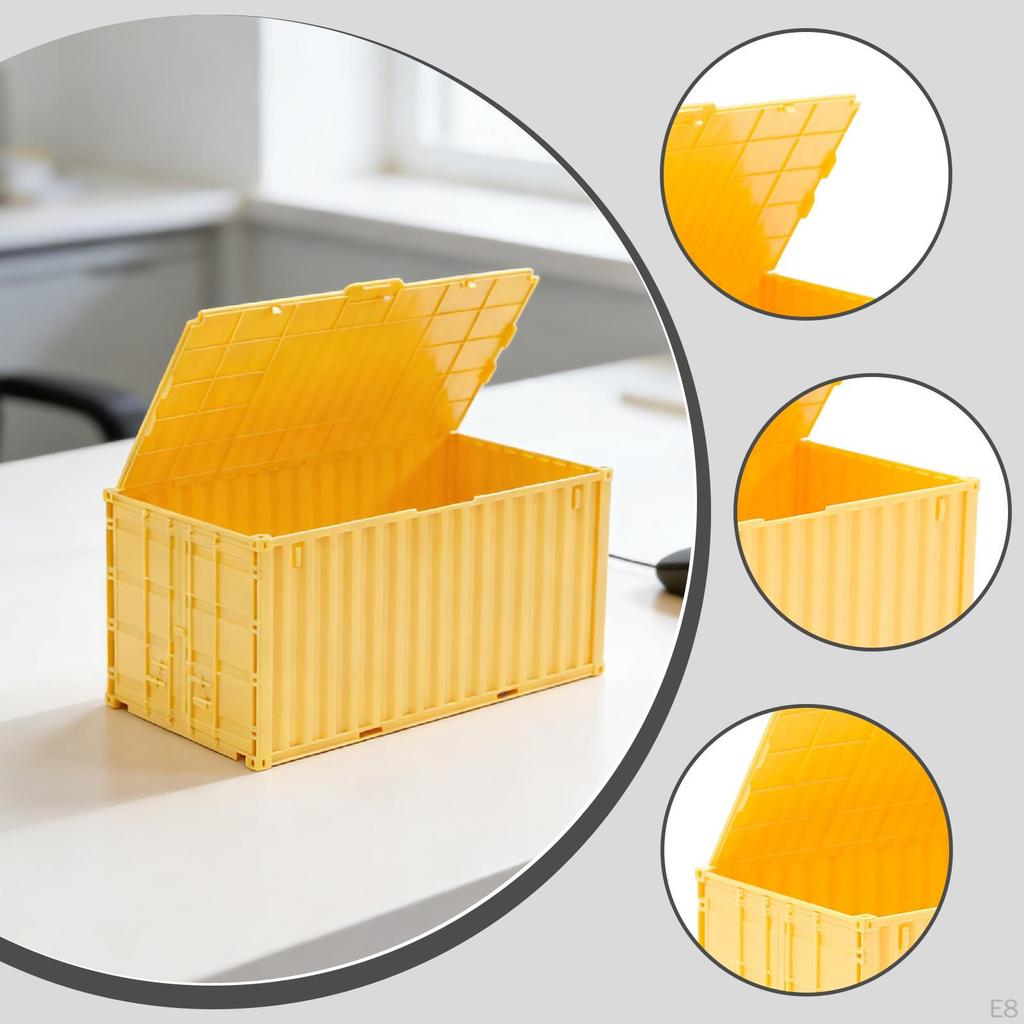 Mini Desktop Storage Box Shaped Like A Container, Large Capacity, Practical And Unique, with