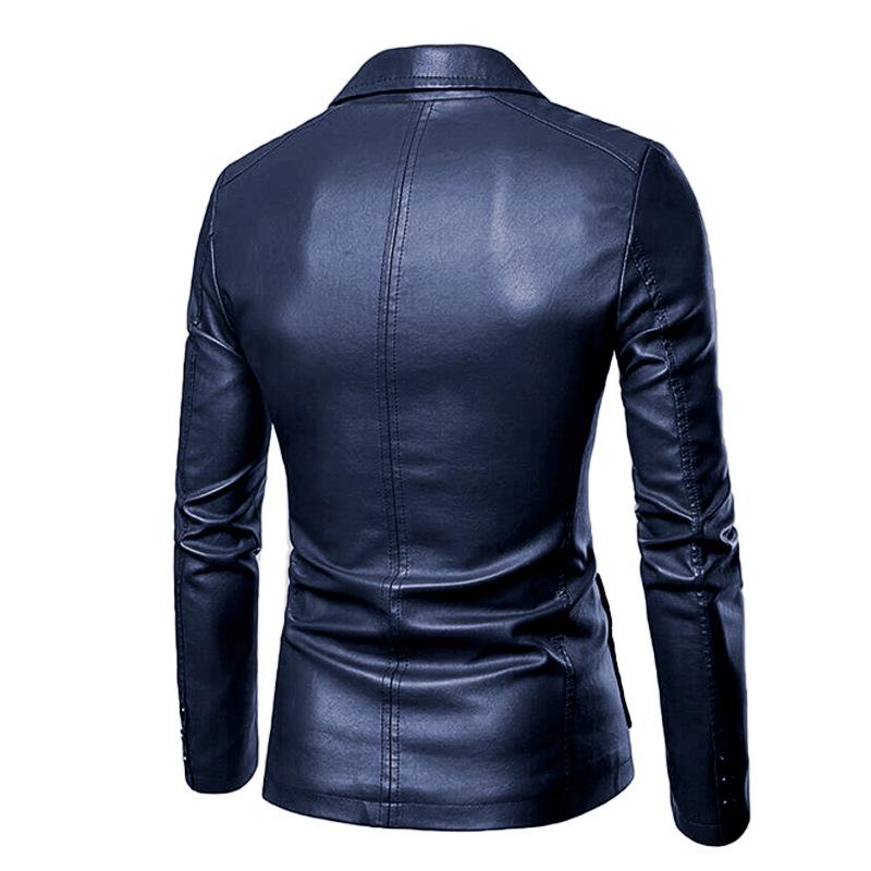 2020 Trendy Korean Style Men's PU Leather Lapel Jacket for Spring & Autumn
