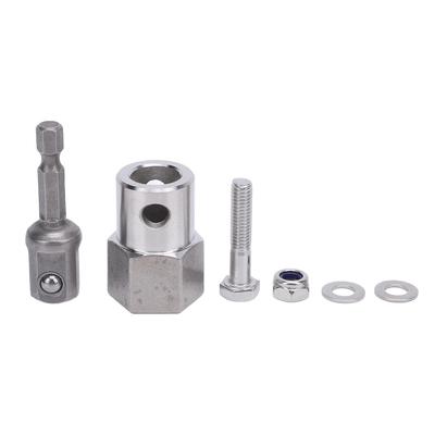 Adaptateur de perceuse pour cric de remorque Métal Acier inoxydable Kit d'adaptateur pour perceuse sans fil avec douille de 12 pouces