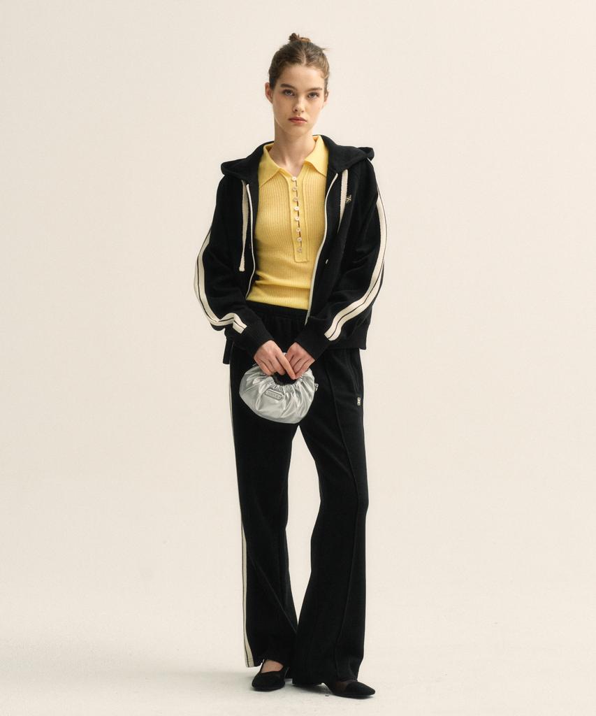 Seteo (W) Collar Button Long Sleeve Knit Yellow