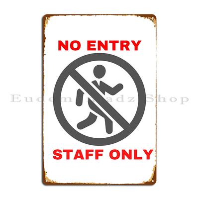 Zutritt verboten Nur für Personal Metallschild Bar Dekoration Wandbild Gedruckt Erstellen Blechschild Poster