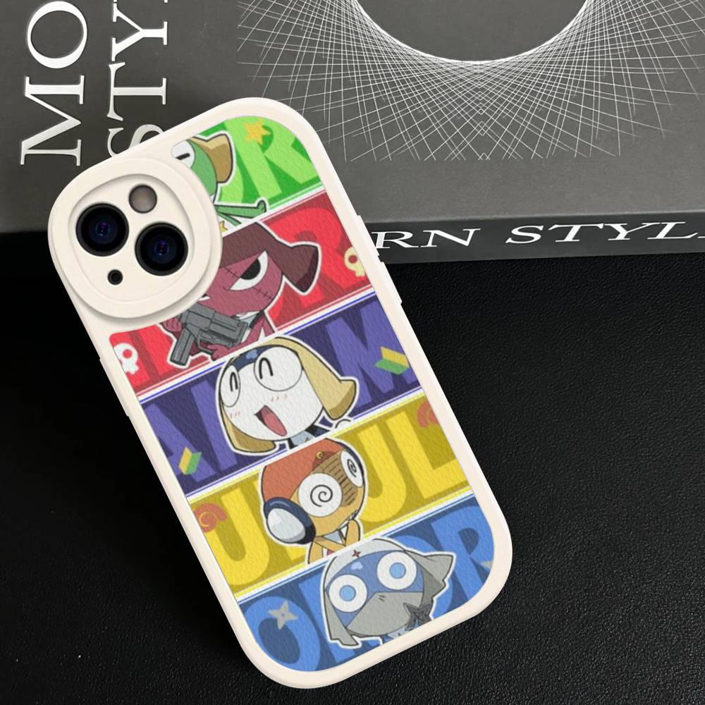 Keroro Frog Cool Gunsou Sergeant Phone Case For IPhone 16 15 14 13 12 11 Pro Max Plus Leather Shockproof Cover