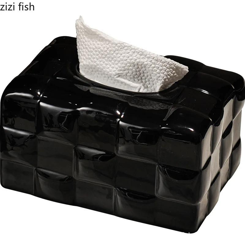 Creative Ceramic Tissue Box Napkin Paper Box Tissue Holder Tissue Case Dining Table Paper Box Home Decoration Accessories
