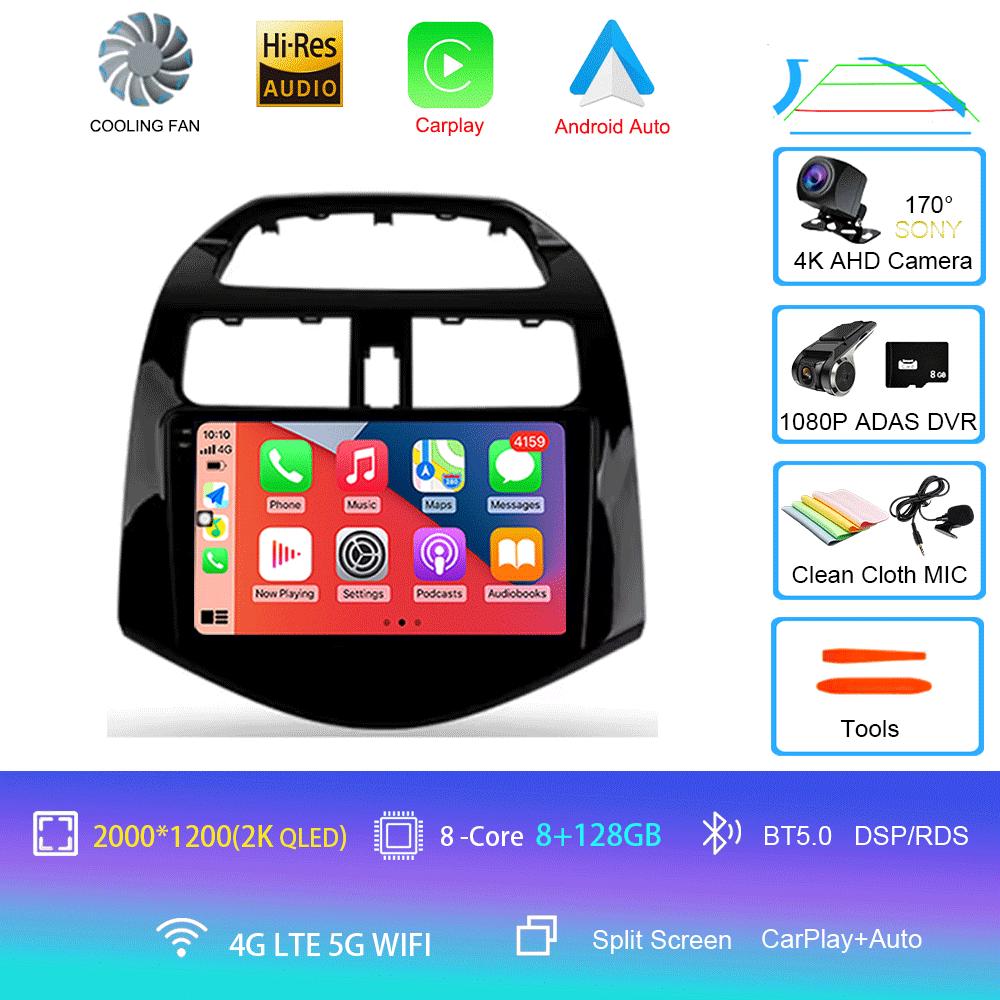 Car Radio Android 14 Carplay Auto Multimedia Player for Chevrolet Spark Beat Matiz Creative 2009 - 2016 E53 X5 M5 2din Stereo