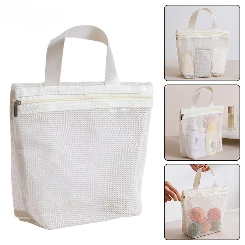 Borsa per Articoli da Toeletta in Rete Borse per Trucco Organizzatore Grande Capacità Borsa Organizzatore Portatile da Viaggio Lavaggio Corpo Doccia Strumenti Organizzatore da Appendere Borse Cosmetiche