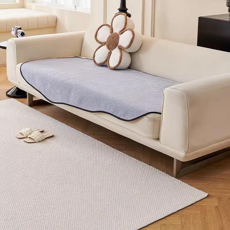 

Non-Slip Irregular Shaped Sofa Cushion Four Seasons Solid Cream Sofa Cover Cloth Comfortable and Durable 70*70