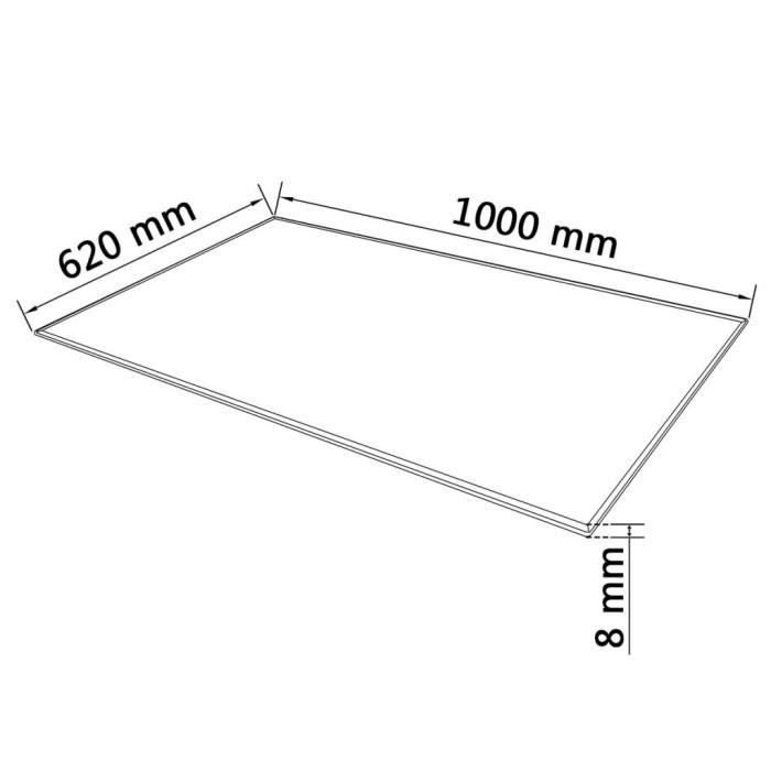 Table rectangulaire en verre trempé - VIDAXL - 1000 x 620 mm - Gris - Transparent - Contemporain - Design