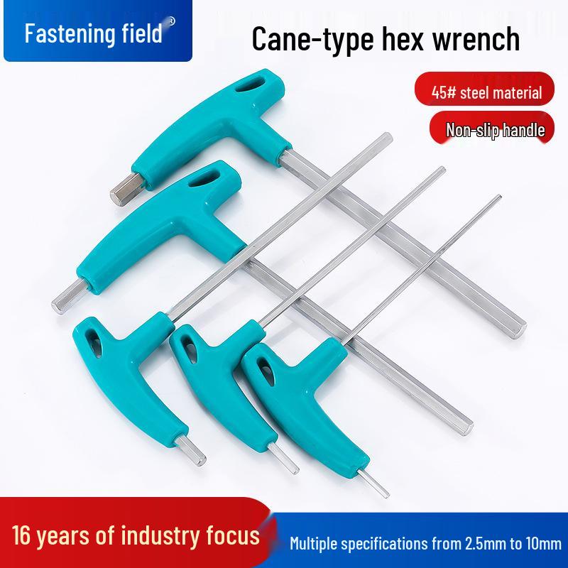 T-Handle Type 7 Anti-Slip Plastic Hex Wrench 2.5mm Crutch Wrench