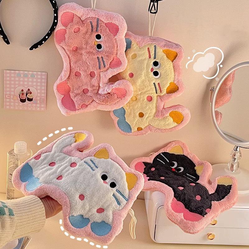 Bathroom Absorbent Hand Towel Kawaii Thickened Handkerchief Wall Hanging Hand Cloth Kitchen Hand Towel Room Decor