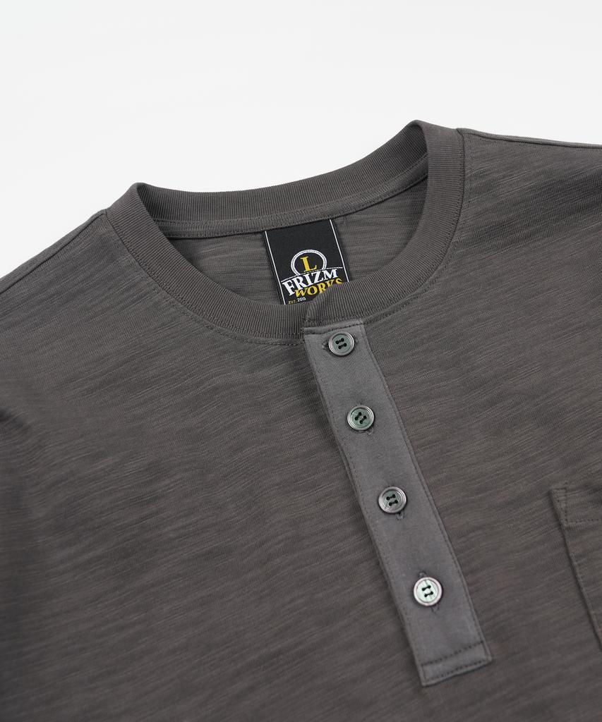 FRIZMWORKS Slub Henley Neck L/S Tee _ Charcoal