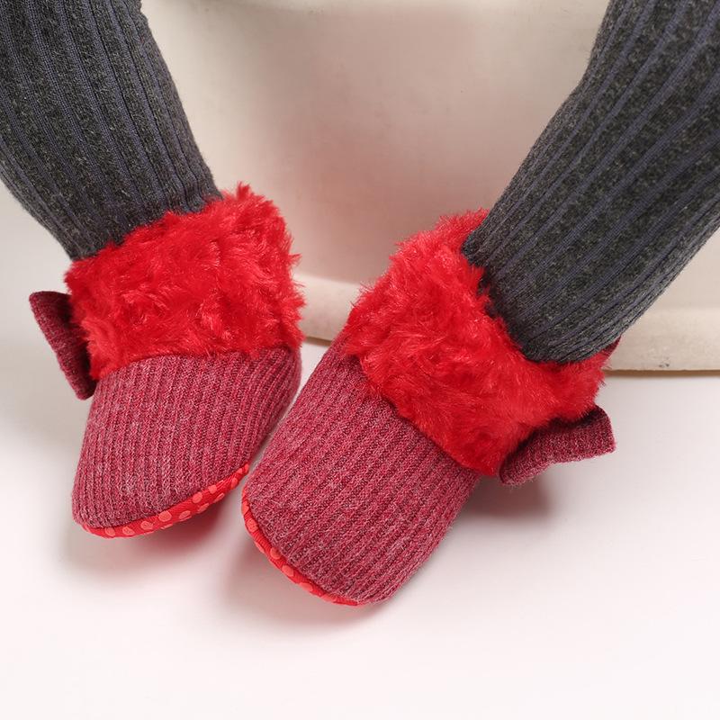 Baby Girls' Cotton Snow Boots: Soft Sole, Plus Velvet, Warm Shoes for 0-1 Year Olds
