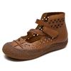 Fashion New Cold Boots Women's Cutout Versatile Flat Soft-soled Roman Sandals