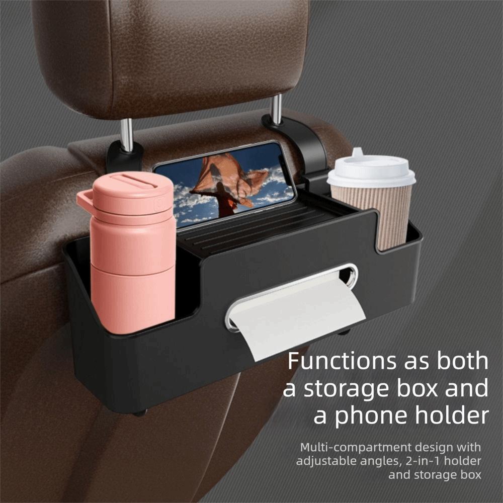 Multifunctional Backseat Cup Holder with Hook Car Back Seat Tissue Box  Automotive Interior