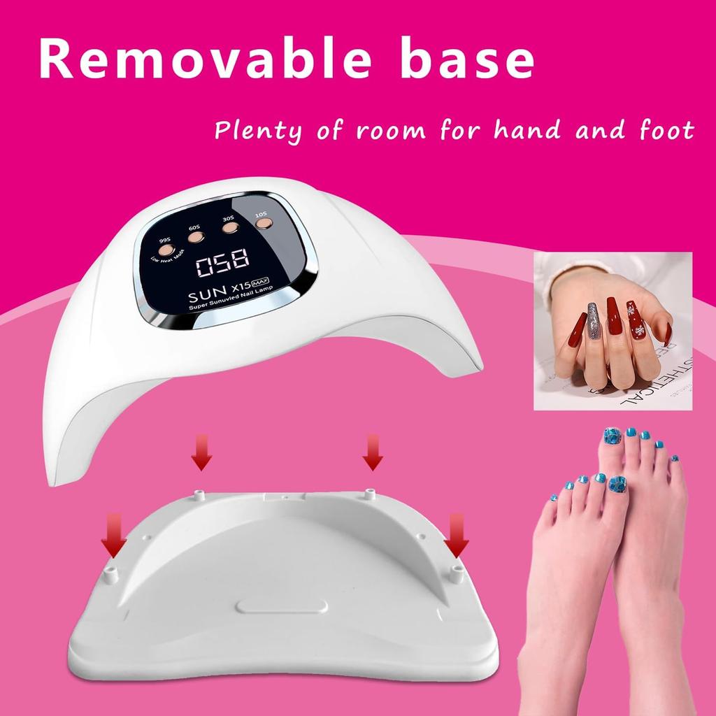 UV Led Gel Nail Lamp UV Nail Dryer for Gel Polish (Pink 280W)