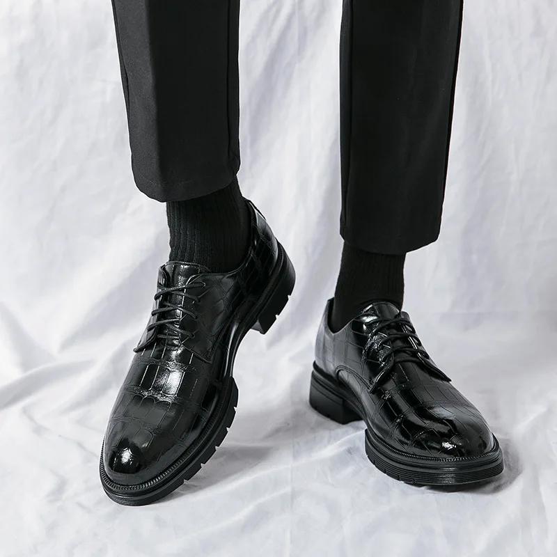 Fashion Mens Dress Shoes Men's Formal Original Leather Italian Skin Shoes for Men Elegant Casual Business Luxury Social Male Shoe