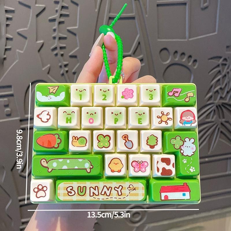 26 Keyboard Keychain Toy Stories Pendant Hanging Ornament For Bag Charms Party Gift For Fans Clicker Fidget Keyboard Keychain