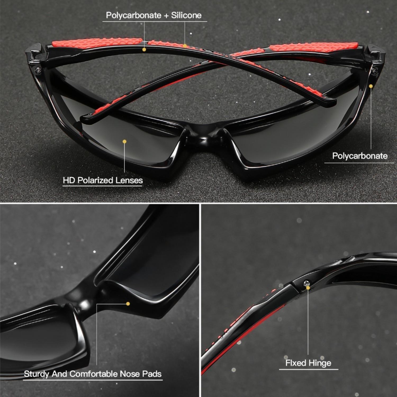 RoyalHot унисекс поляризационные новые спортивные солнцезащитные очки в стиле ретро — фото 4