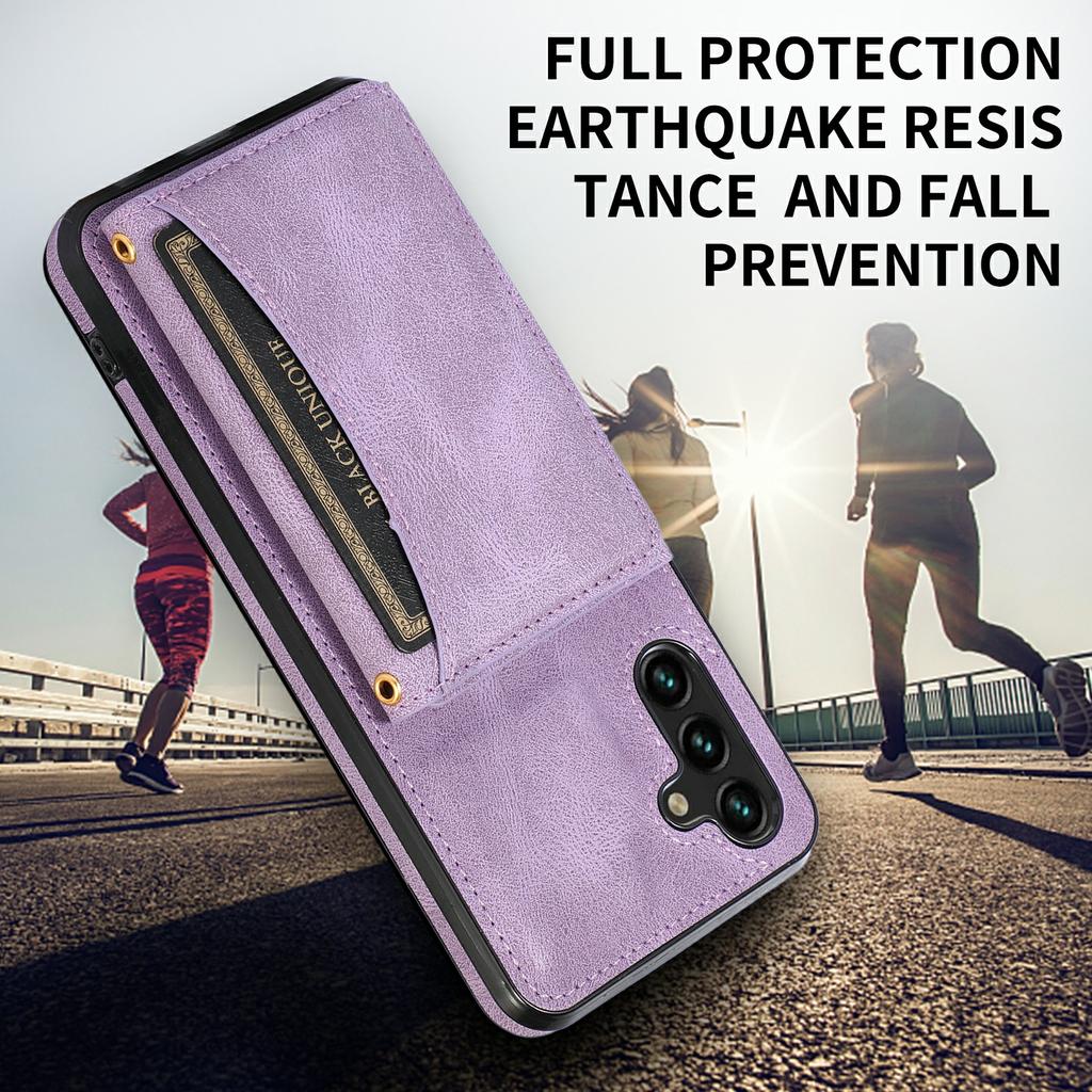 For Samsung Galaxy A36 5G Phone Case Tri-fold Wallet Kickstand PU Leather + TPU Back Cover