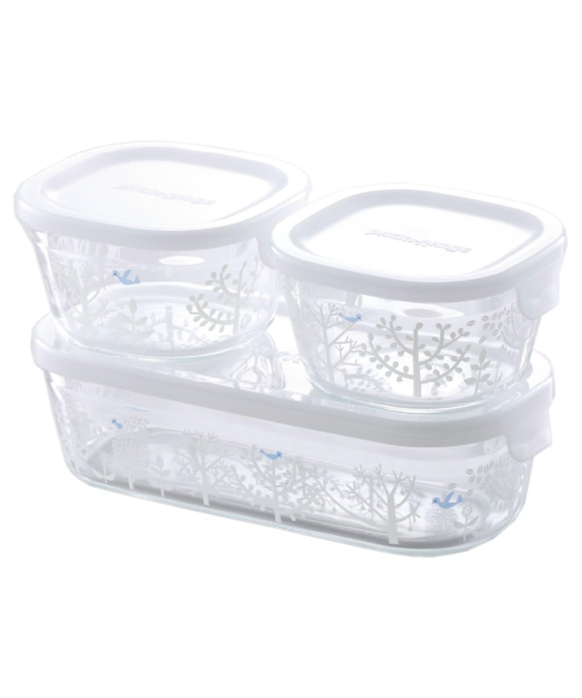 

iwaki Синдзи Като Пети Буа Стеклянный Набор для Хранения из Упаковки (Иваки) Жаростойкие контейнеры, 3, и микроволновая печь, PS-PRNSNC31